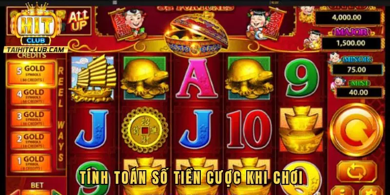 Tính toán số tiền cược khi chơi